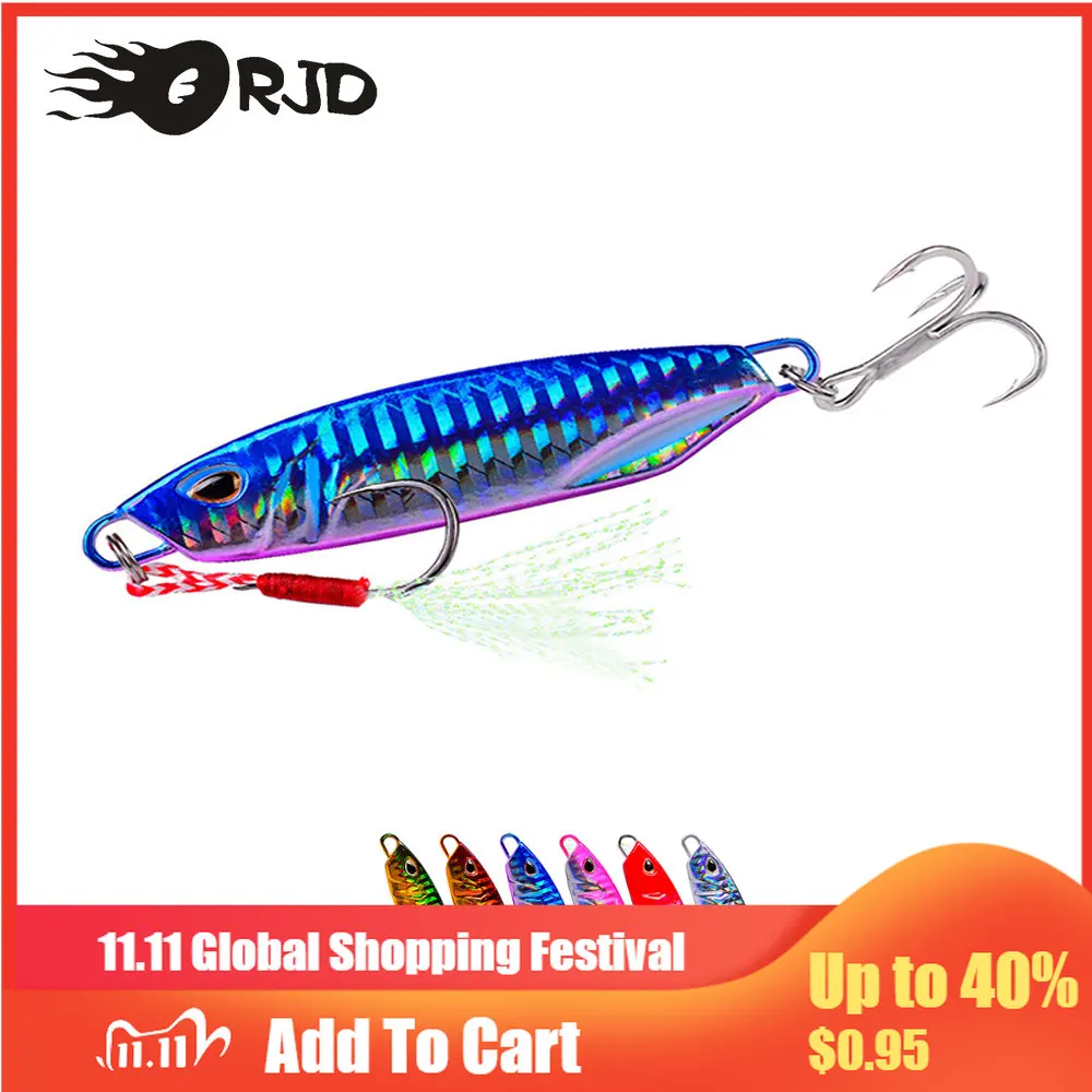 

ORJD Sea Fishing Lures Slow Jigging Lures Weight 10g-50g Trolling Hard Bait Bass Fishing Bait Metal Pitch Spoon Micro Jig Lure