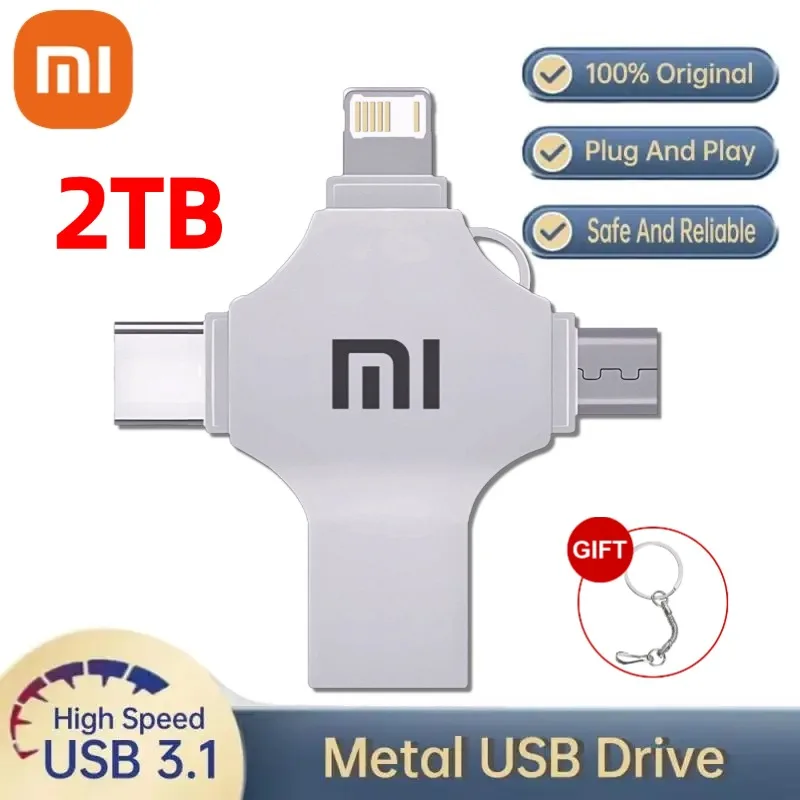Металлический U-диск 2 ТБ 1 Высокоскоростной интерфейс USB 3.0 Type-c
