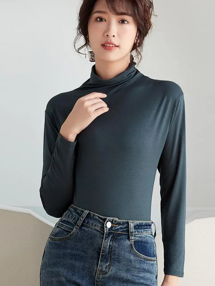 Водолазка женская хлопковая с длинным рукавом весна-осень | Женская одежда