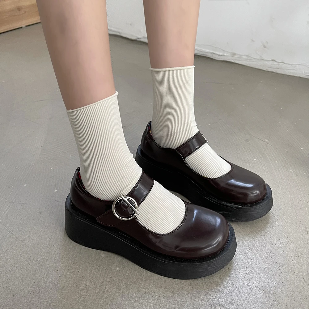 

Lolita shoes brown thick heel platform shoes elegant Mary Jane Japanese soft sister JK shoes college high heels women's shoes