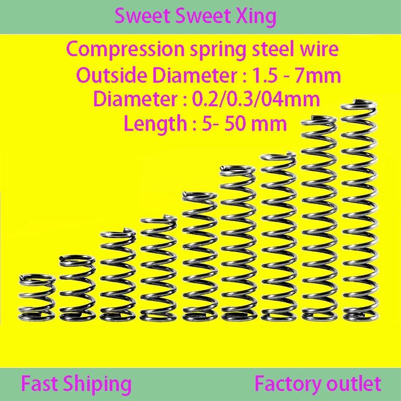 

65Mn Y-shaped Cylindrical Spiral Shock Absorber Return Pressure Compression Small Spring Steel Wire Diameter 0.2 0.3 0.4mm