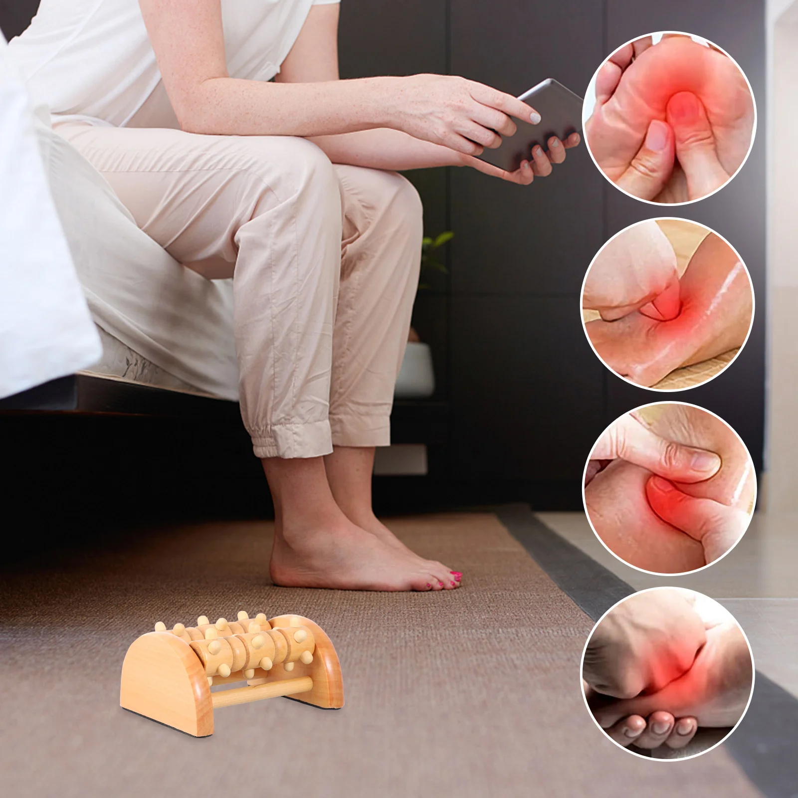 

Heel Foot Arch Pain Massager Roller Foot Pain Stress Relief Tool for Men