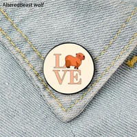 love capybara printed pin custom funny brooches shirt lapel bag cute badge cartoon enamel pins for lover girl friends