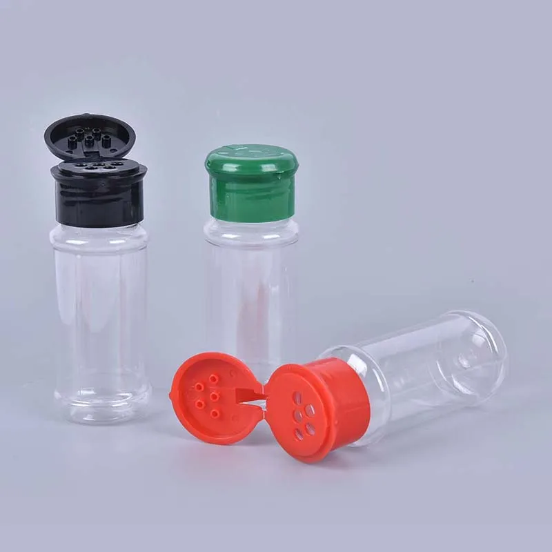 5 Pcs Plastic Spice Salt Pepper Shakers Seasoning Jar BBQ Condiment Vinegar Bottle