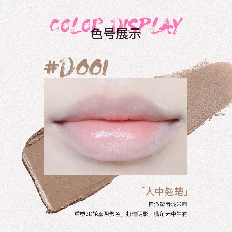 Фото Карандаш для губ NEIYOU Double Head: стойкий, нюдовый, для контура и формирования формы губ, с кисточкой №4