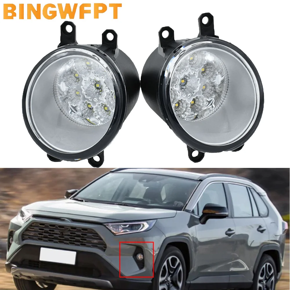 

LED Left + Right Fog Light Daytime Running Lights DRL 12V H11 Fog Lamp For Toyota RAV4 RAV 4 SE, XLE 2019-2020