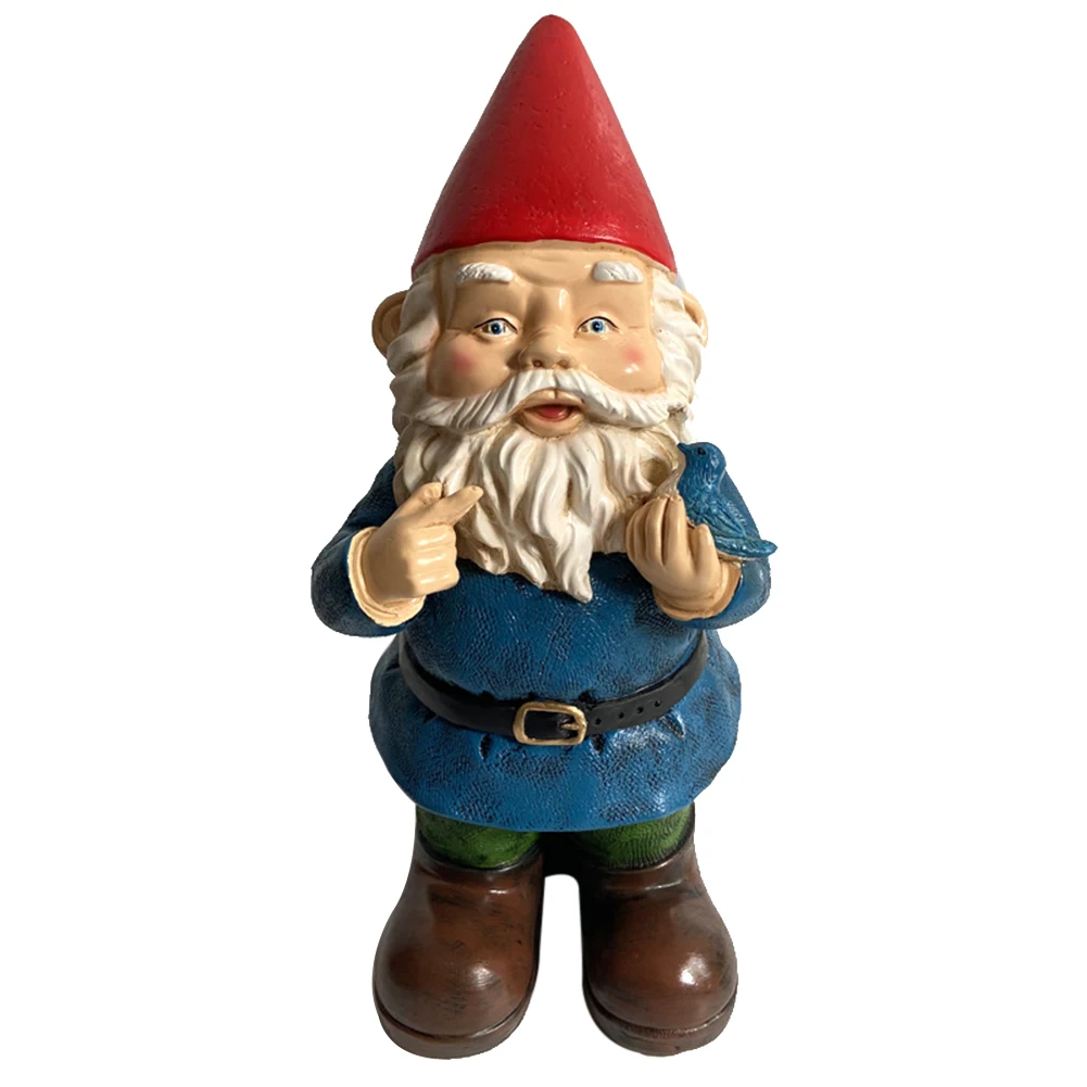 

Elf Dwarf Holding Bird Statues Courtyard Garden Bedroom Living Room Landscape Art Outdoor Furnishings Home Decoration