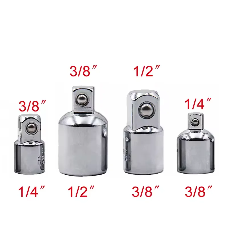 4 шт./компл., торцевой ключ с храповым механизмом 1/2 3/8 1/4, адаптер для ударного привода, втулка с квадратной головкой, удлинитель преобразователя, легко хранить инструменты