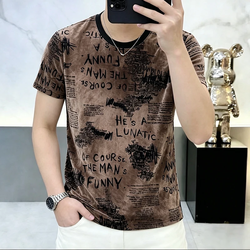 Фото Футболка с винтажным принтом Tie-Dye для мужчин, повседневная летняя футболка с короткими рукавами, новая качественная, мягкая, удобная, модная, Camisetas De Hombre №2