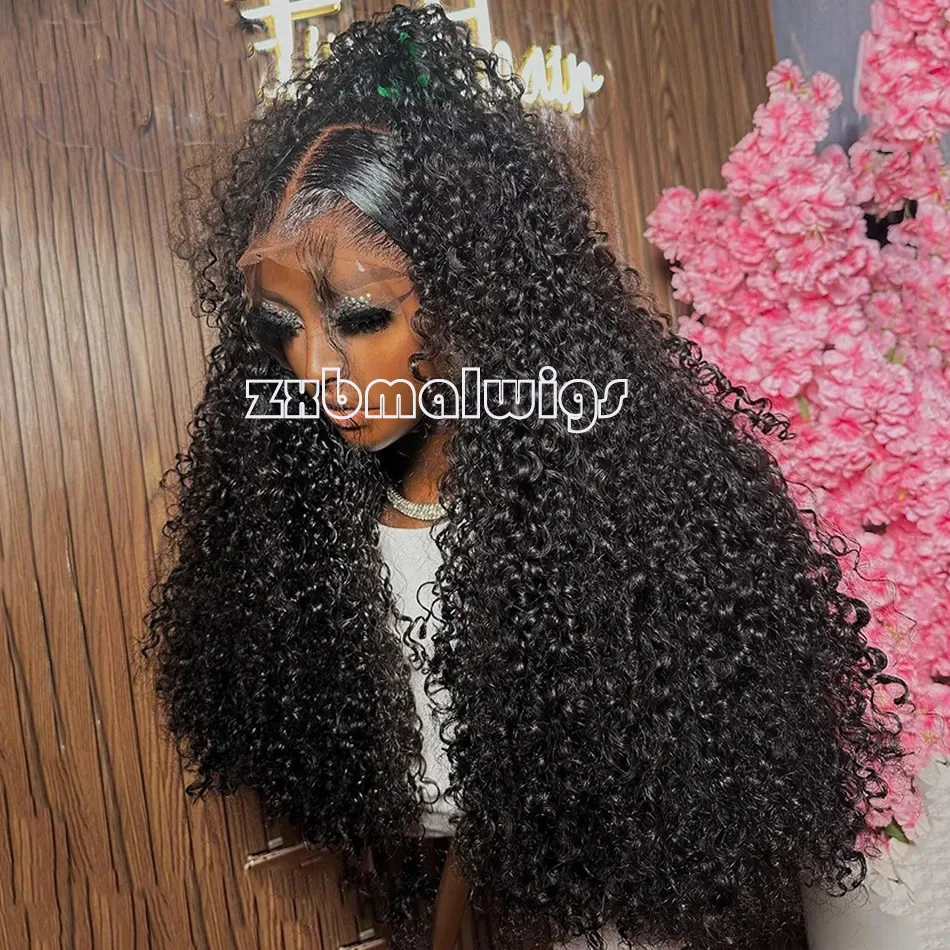 Парик черный кудрявый из синтетических волос 26 дюймов без клея