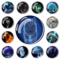 wolfs stickers wolf howling at the moon fridge magnet glass cabochon animal magnets for refrigerators home decor message holder