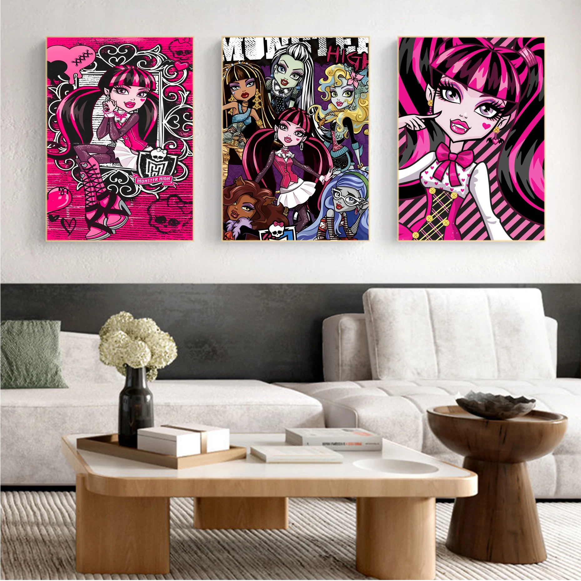 

M-Monster High Anime Poster Classic Anime Poster Fancy Wall Sticker For Living Room Bar Decoration Decor Art Wall Stickers