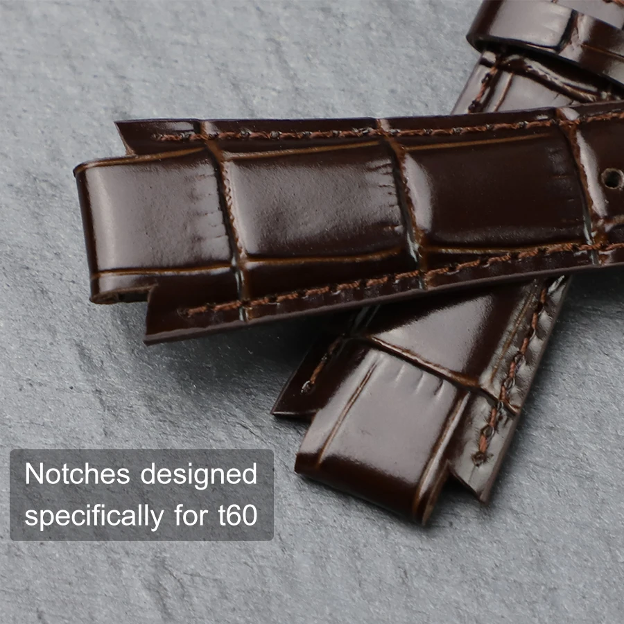 24x14mm(buckle 18mm) Men Leather Watchband 1853 for Tissot T60 Strap Belt L875/975K Women Bracelet Convex End Strap Bracelet