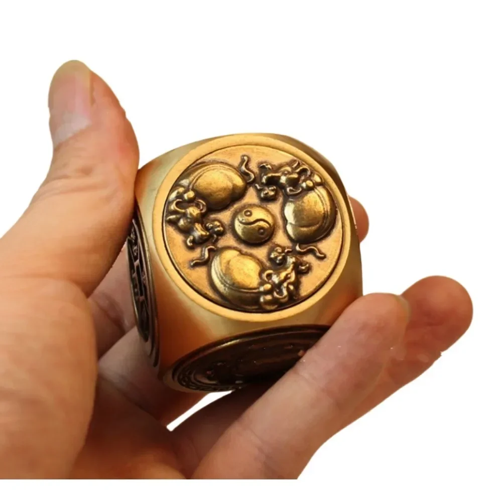 Латунная шестиугольная ручка кубика Рубика для декомпрессии рукоделие из чистой