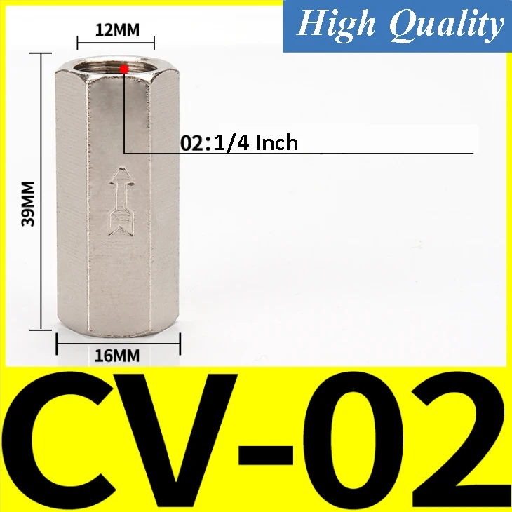 

Пневматический обратный клапан 6 мм 8 мм 10 мм 1/4 3/8 1/2 односторонний обратный клапан воздушный одноходовой латунный клапан адаптер фитинга воздушной трубы