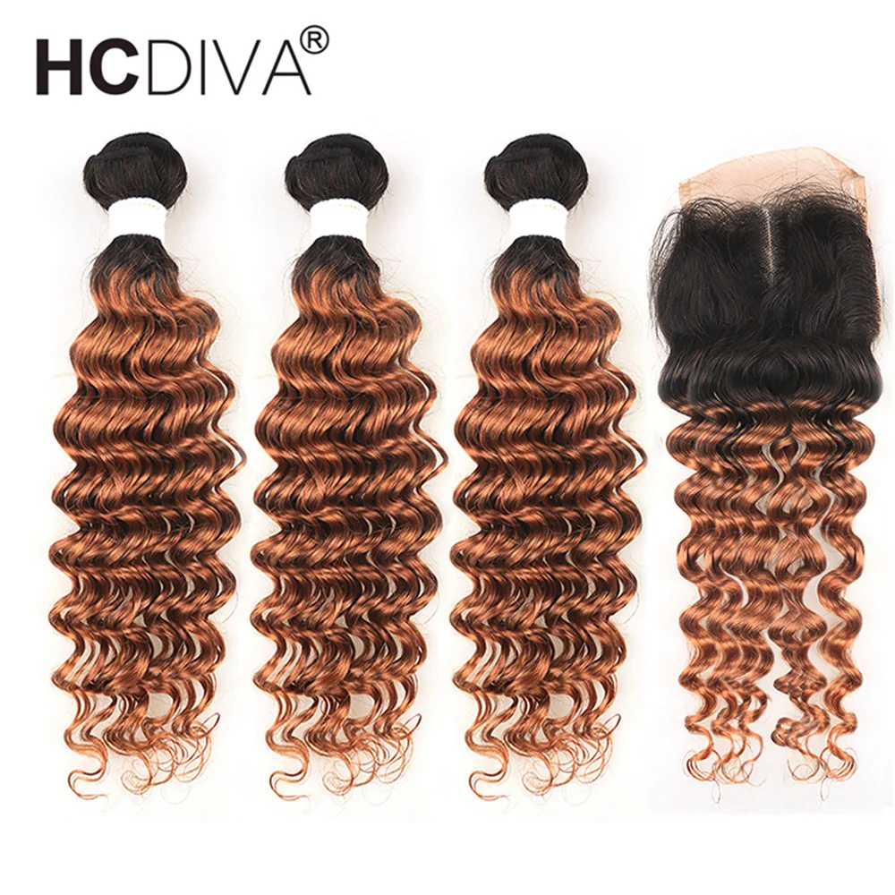 Deep Curly Hair Bundles With Closure 3 Bundles With Closure 10A Brazilian Human Hair Bundles With Closure T Part Lace Closure