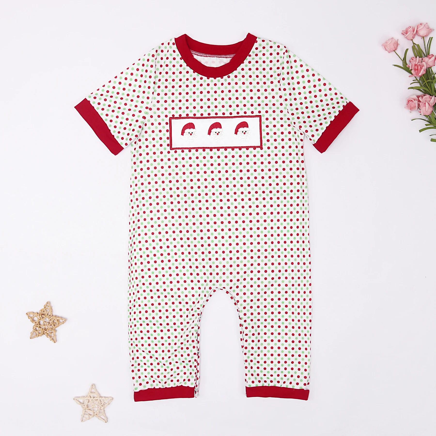 

Рождественский комбинезон для новорожденных, детская одежда для мальчиков, красный детский цельный хлопковый Осенний комбинезон с Санта-Клаусом