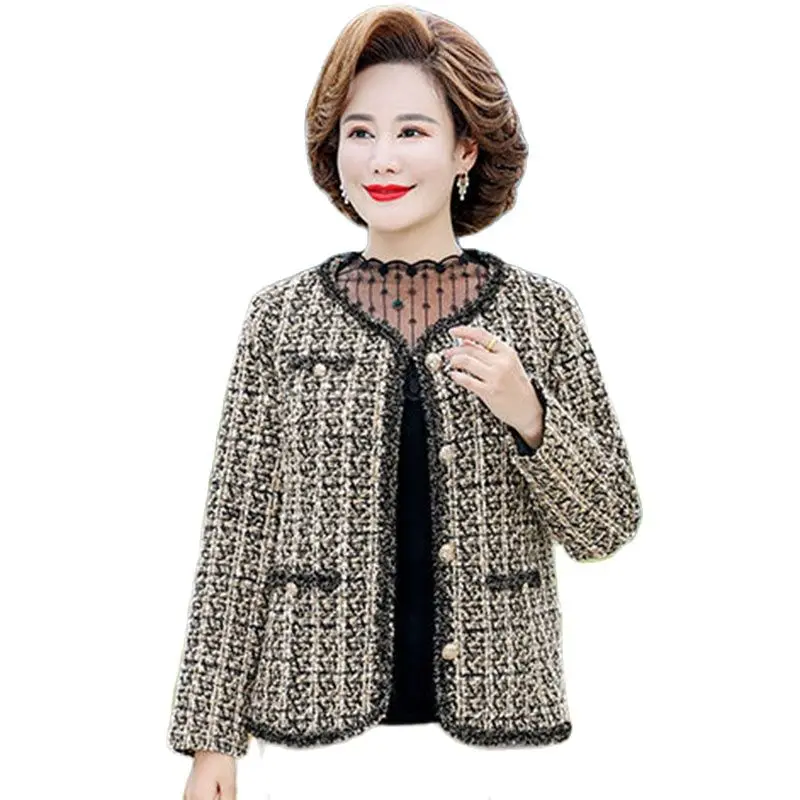 

Temperament Small Fragrance Coat Middleaged And Elderly Womens 2023 New Spring And Autumn Fashion Noble Short Western-style Coat