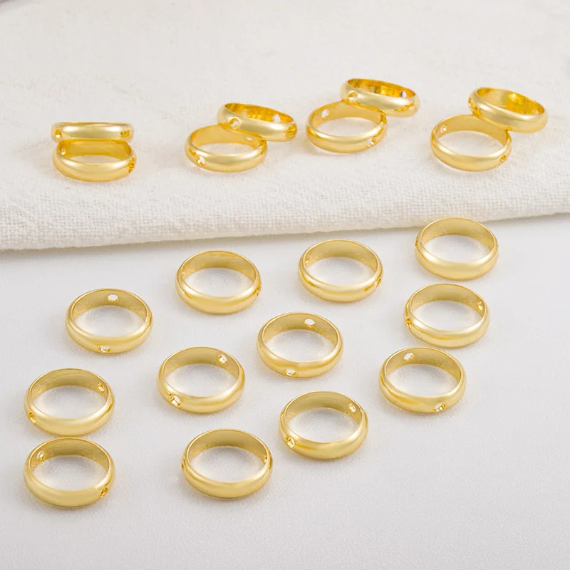 25pcs Circle Round Bead Frame for Diy Jewelry Making Ring Connectors Spacer Silver and Gold Color Handmade Bracelet Accessories