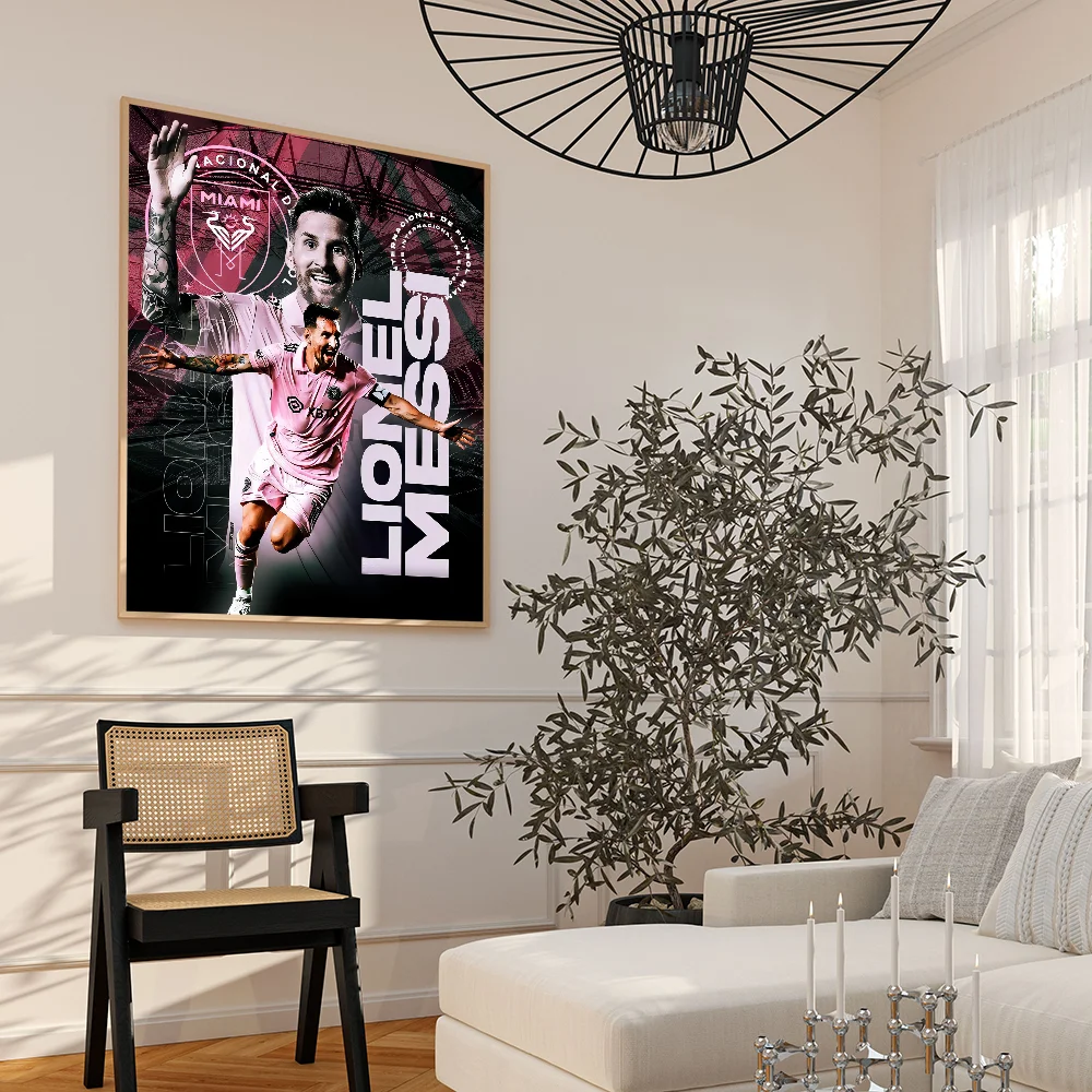 Водонепроницаемая Футбольная Звезда M-Messi HD Качественный Настенный Постер