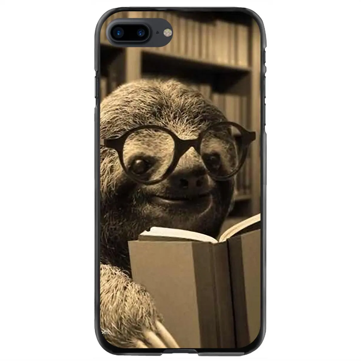 

For iPhone 11 12 13 14 Pro MAX Mini 5 5S SE 6 6S 7 8 Plus 10 X XR XS retro social Sloths with rose Hard Phone Shell Case