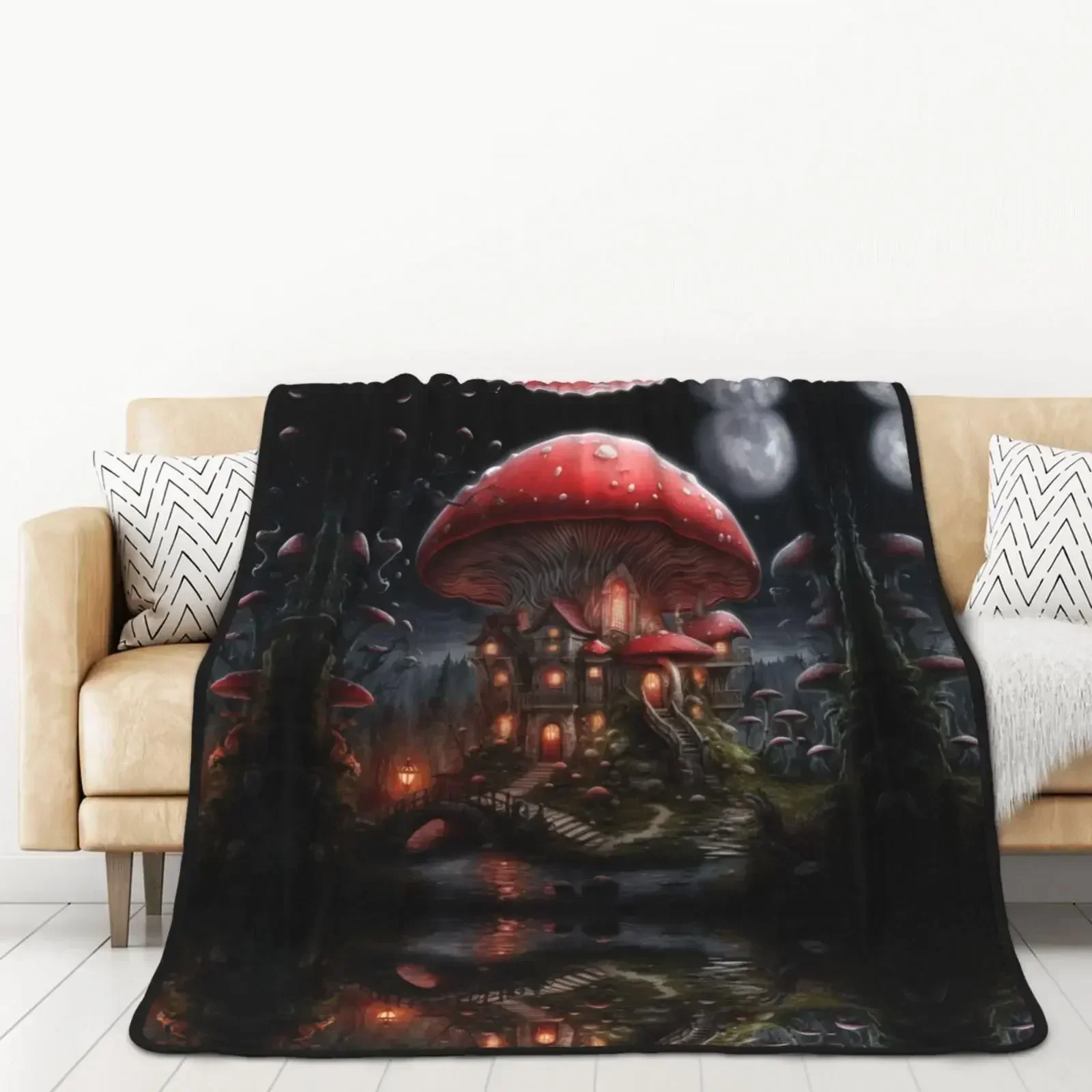 Одеяло в стиле хиппи с грибами