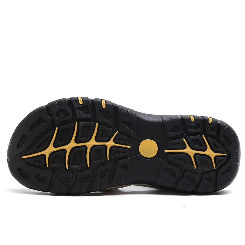 2023 Summer New Casual Leather Men's Sandals Large Size Men's Loafers Fashionable Indoor Outdoor Slippers 38-48