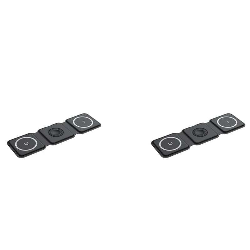 

2X3 в 1 складное магнитное Беспроводное зарядное устройство для Iphone 13 12 11 Pro Max X Беспроводное зарядное устройство для Apple Watch (черный)