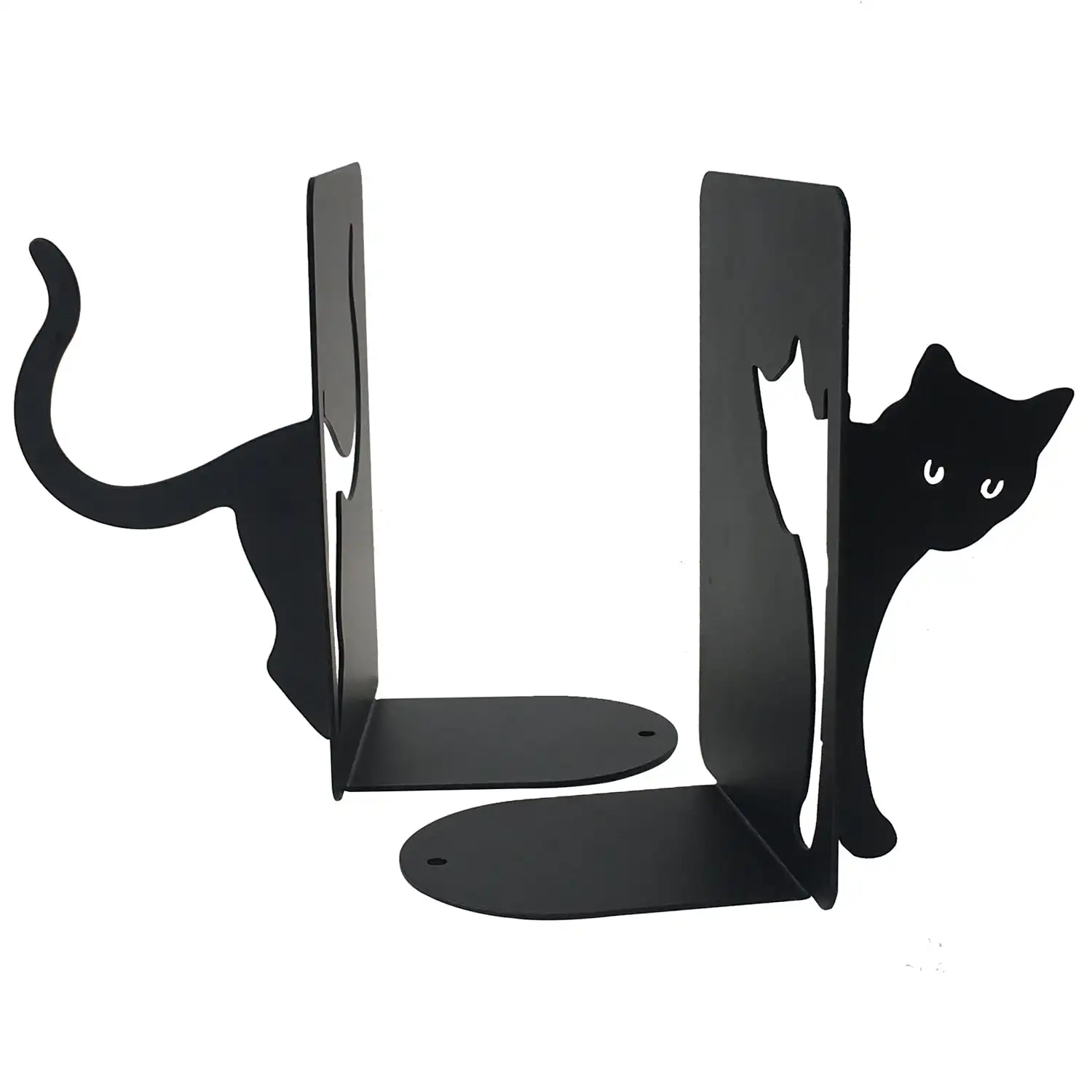 

Decorative Bookends Book Stopper Metal Black Cat 1 Pair Non Skid