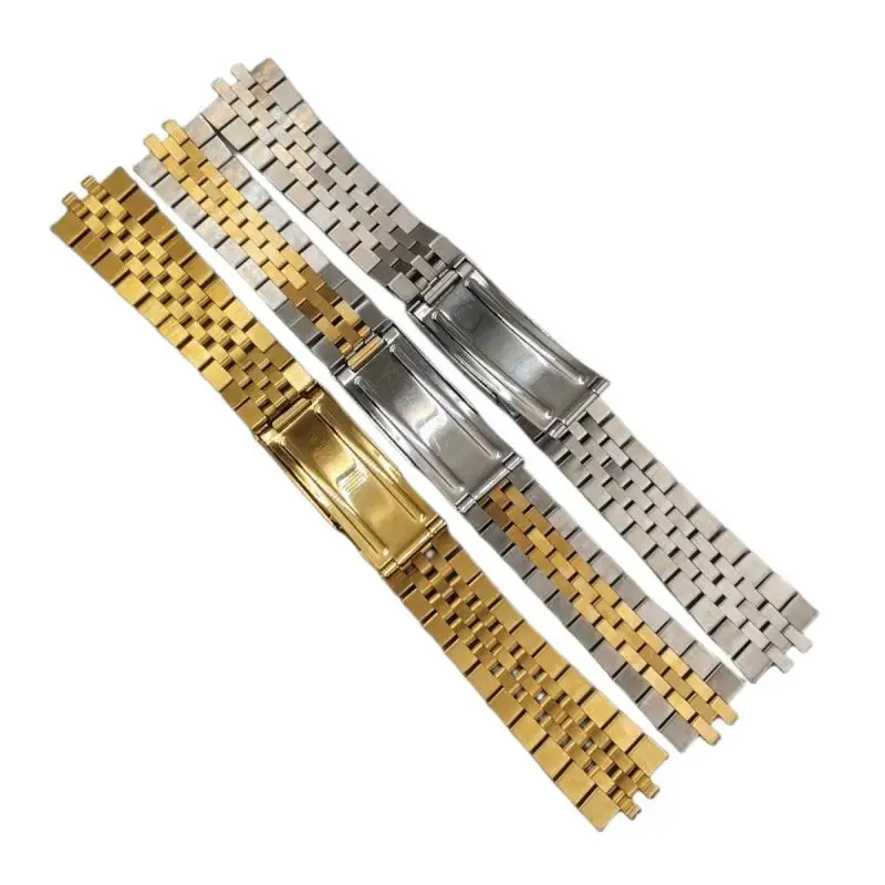 Vintage 18mm 19mm 20mm Stainless Steel Jubilee Curved End Watch Strap Band Fit for RLX 1675 1665 1680 16750 1016 14270 114270