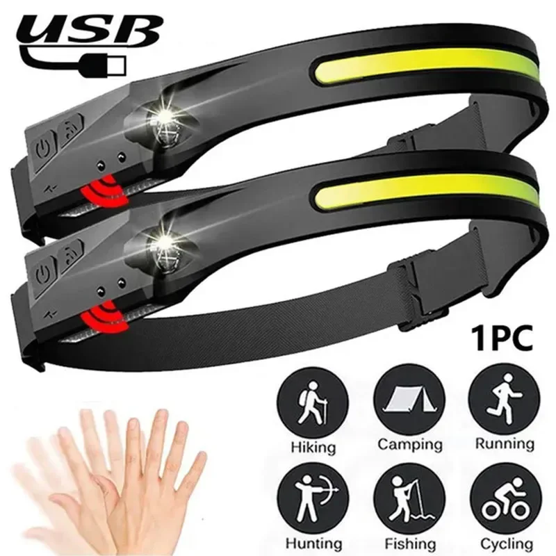 

Headlamp Rechargeable USB Super Bright Headlamp Flashlight Waterproof Headlights for Hunting Camping