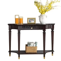 yj American Light Luxury Solid Wood Console Tables Doorway Console a Long Narrow Table Table Post-Modern Lobby Entrance Cabinet