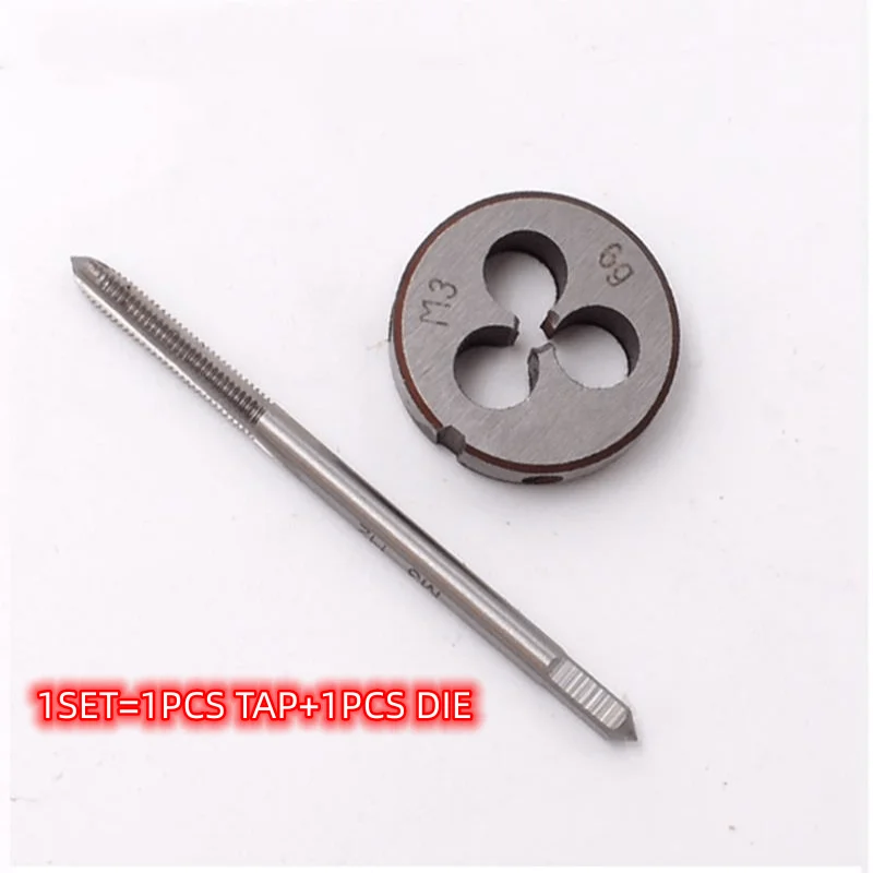 

1Set HSS Right Hand Screw tap and die set M1 M1.2 M1.4 M1.5 M1.6 M1.7 M1.8 Round dies Metric Fine Thread Straight Flute taps