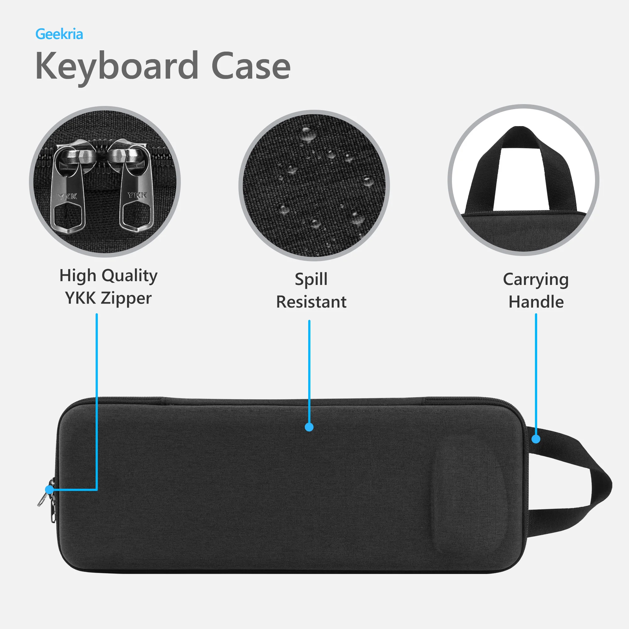 Фото Жесткий дорожный чехол Geekria для клавиатуры, совместимый с Logitech MX Keys Mini + MX Master 4/3S, сумка для клавиатуры и мыши. №3