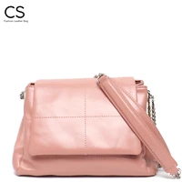 cs luxury wax leather women flap handbag brand fashion chain shoulder pillow bag thread pattern cowhide underarm crossbody purse
