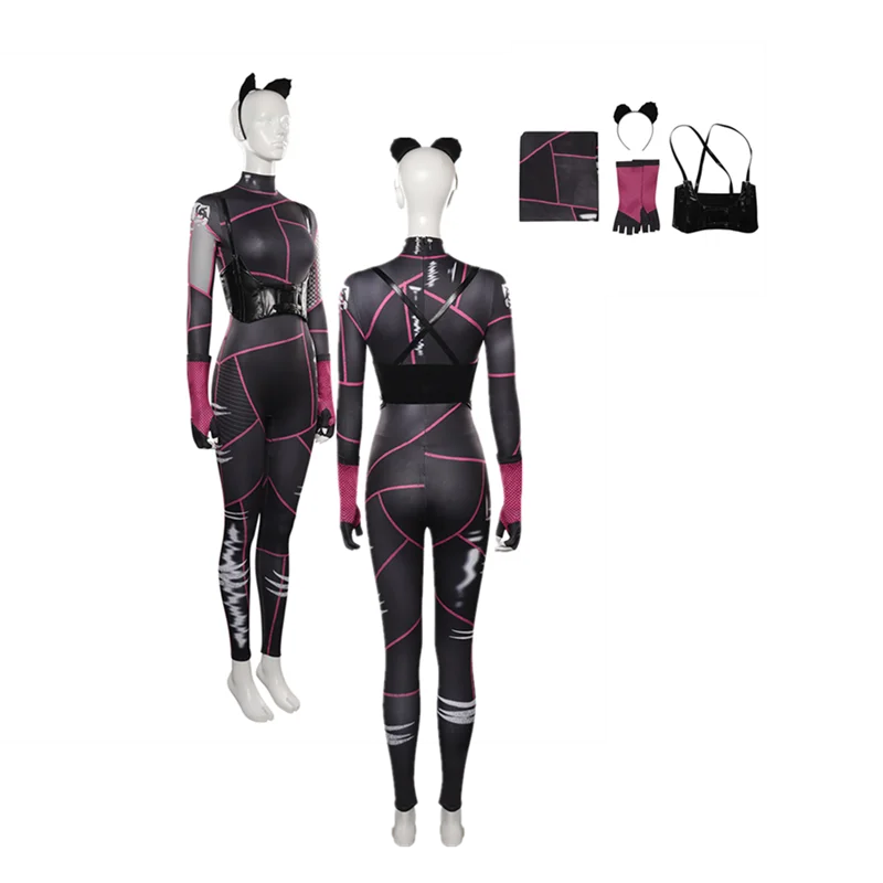 

Wednesday Cosplay Addams Costume Women Girls Enid Sinclair Jumpsuit Headband Outfits Halloween Carnival Party Suit