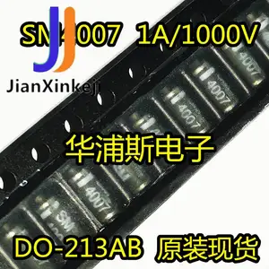 10pcs100% orginal new 50 rectifier diode glass column SM4007 1N4007 SM4004 4001 4002 DO-213AB