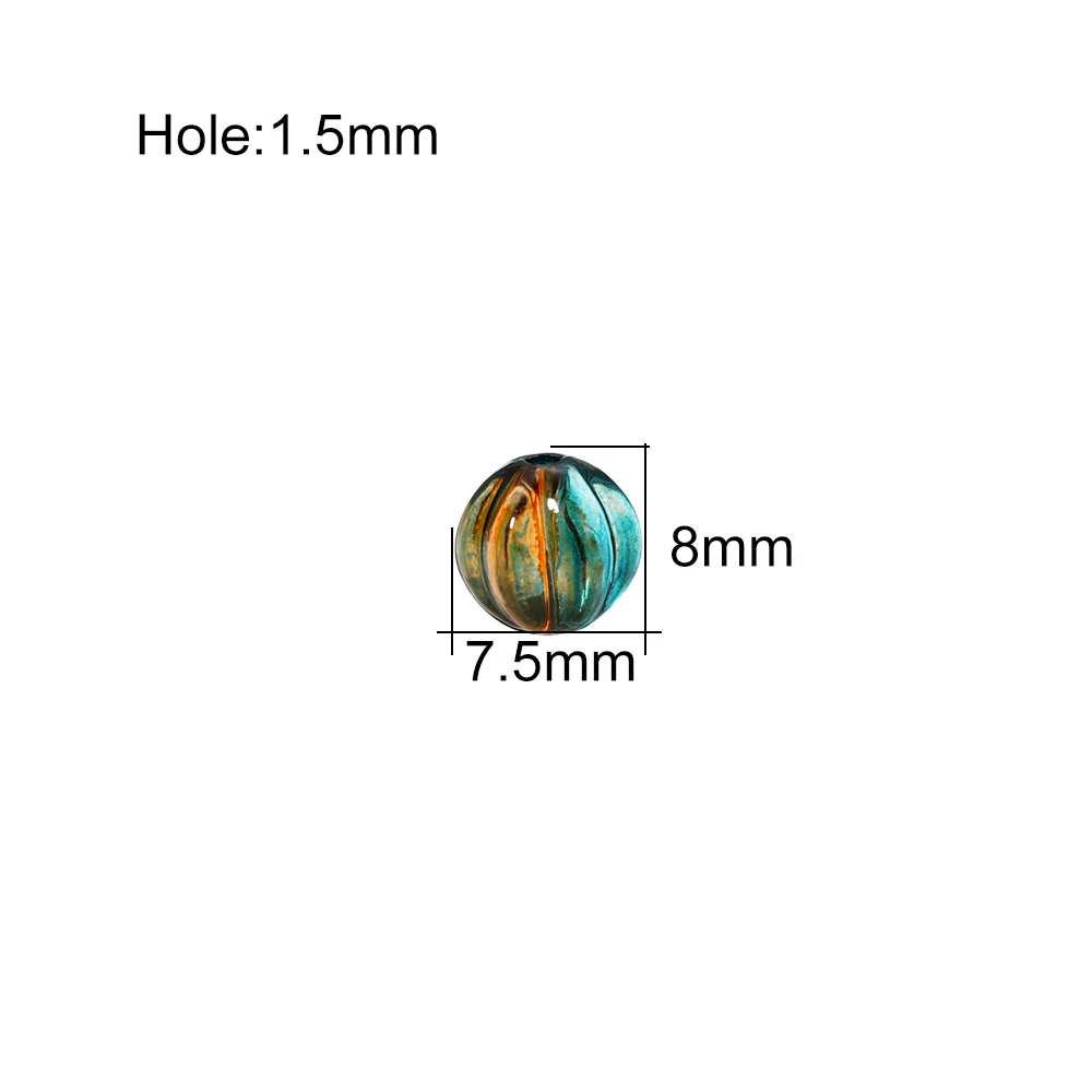 Okrągłe koraliki akrylowe w formie tykwy 8mm 30 sztuk/opakowanie do samodzielnego tworzenia biżuterii i rzemiosła meblowego