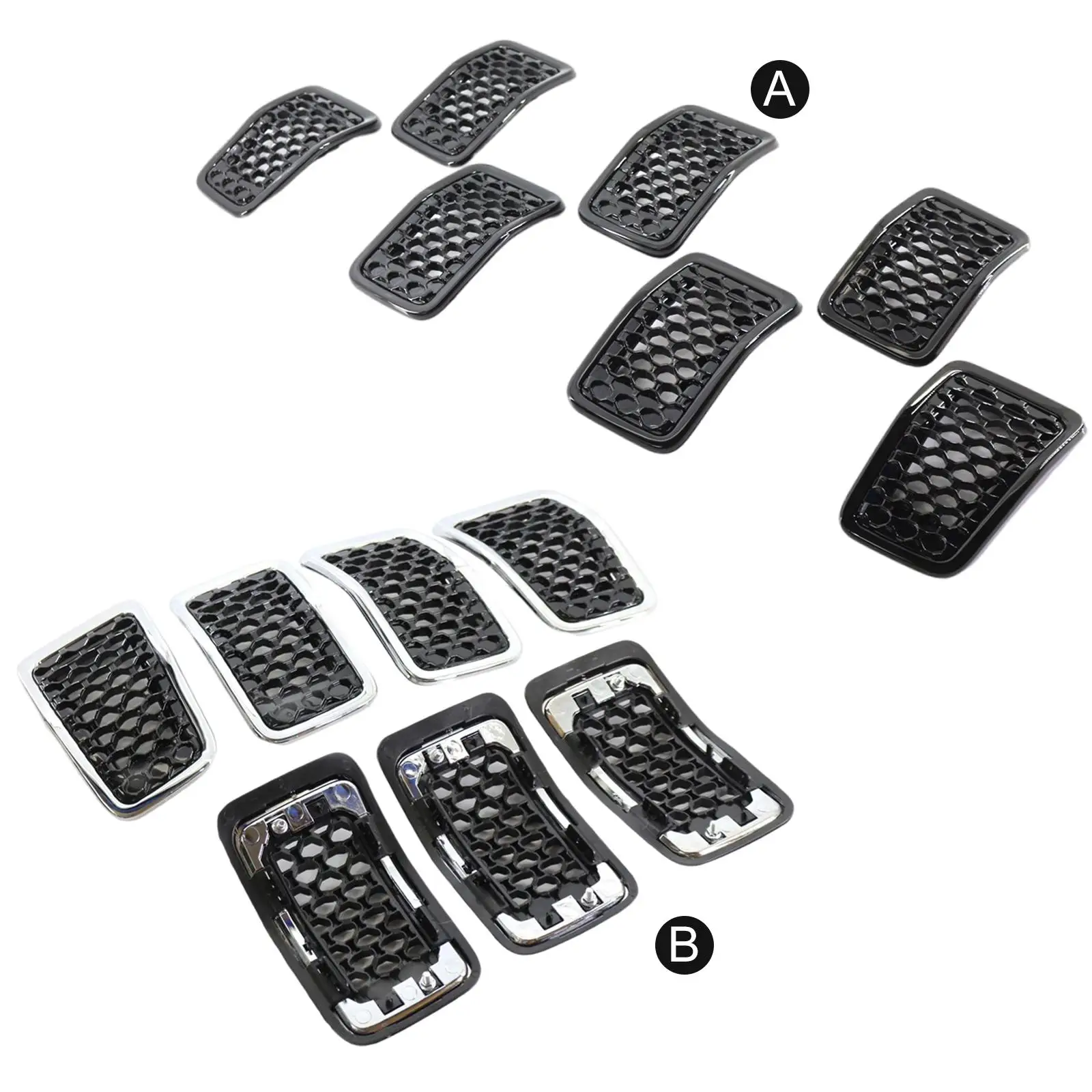 

7Pcs Front Grille Inserts, Grille Covers Fit for Jeep Cherokee 19-22 Honeycomb Mesh