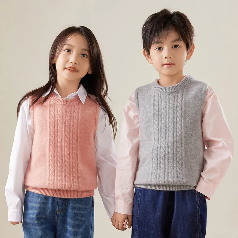 Strict Selection Wool Vest round Neck Sleeveless Jacquard Men's and Women's Same Knitted 24 Autumn Winter New