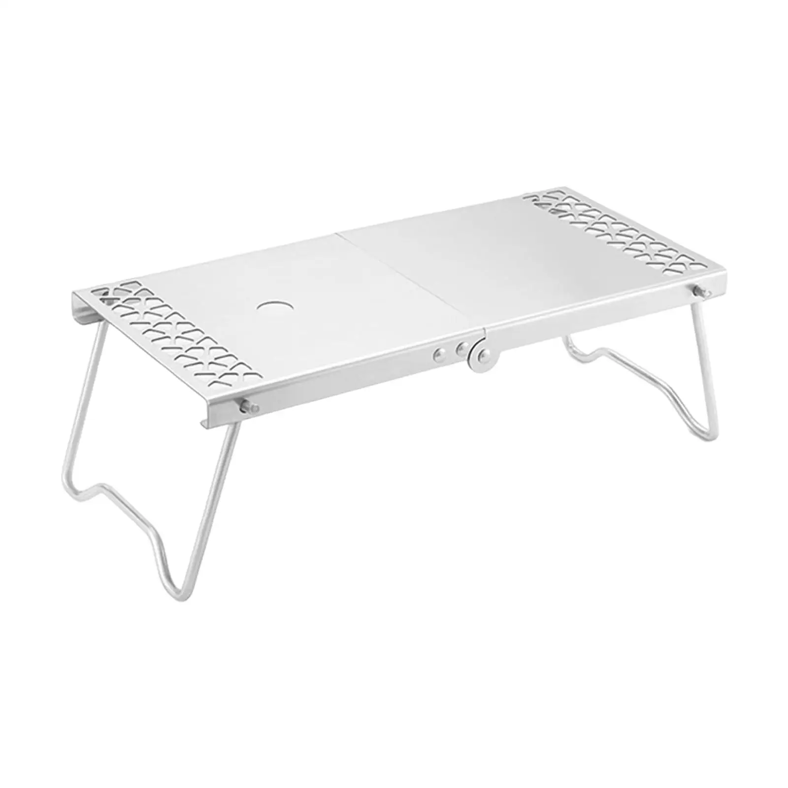 

Mini Camping Folding Table, Gas Stand Holder, Stainless Steel Heat Insulation