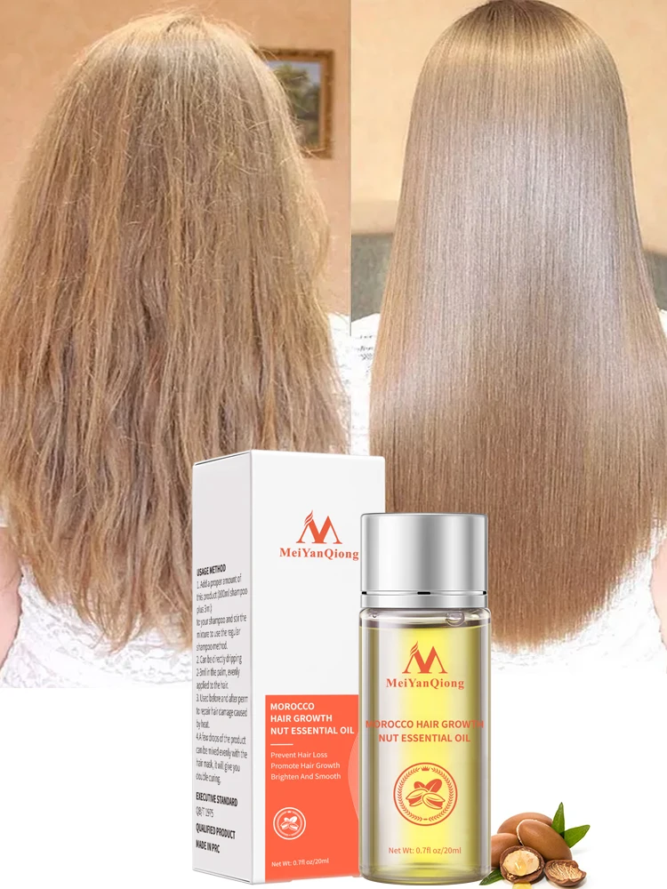 20ML Morocco Hair Growth Nut Essential Oil Dryness Relief Drops Frizz Smooth Anti-hair Loss Treatment Nourish Scalp Massage |