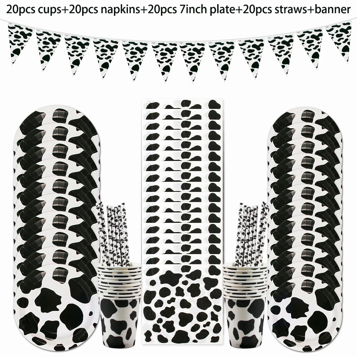 

Набор одноразовой посуды с коровами для детского праздника