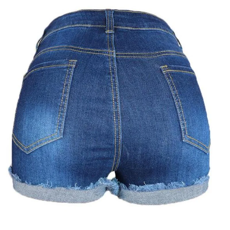 Fashion Casual Solid Tight Short Female Y2k Sexy Clothing 2023 Summer New Jeans Shorts Women Slim Ripped Fringed Creative Spring
