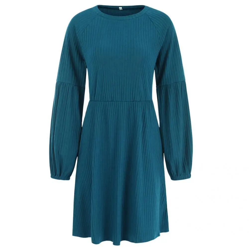 

3 Colors Beauty Spring Autumn Women Dress Lightweight Ladies Dress O Neck for Outdoor