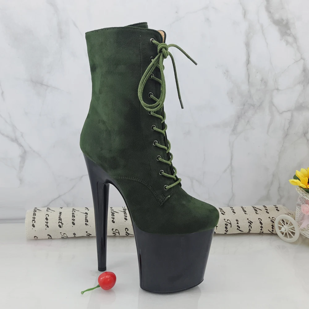 Leecabe Purple Pole dance boot with 20CM/8inches suede materials High Heel platform Boots open toe Pole Dance boot