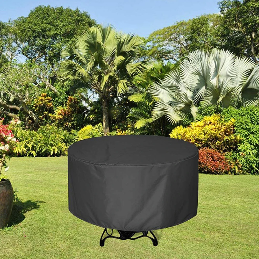 Водонепроницаемый чехол для круглого стола, черный, полиэстер