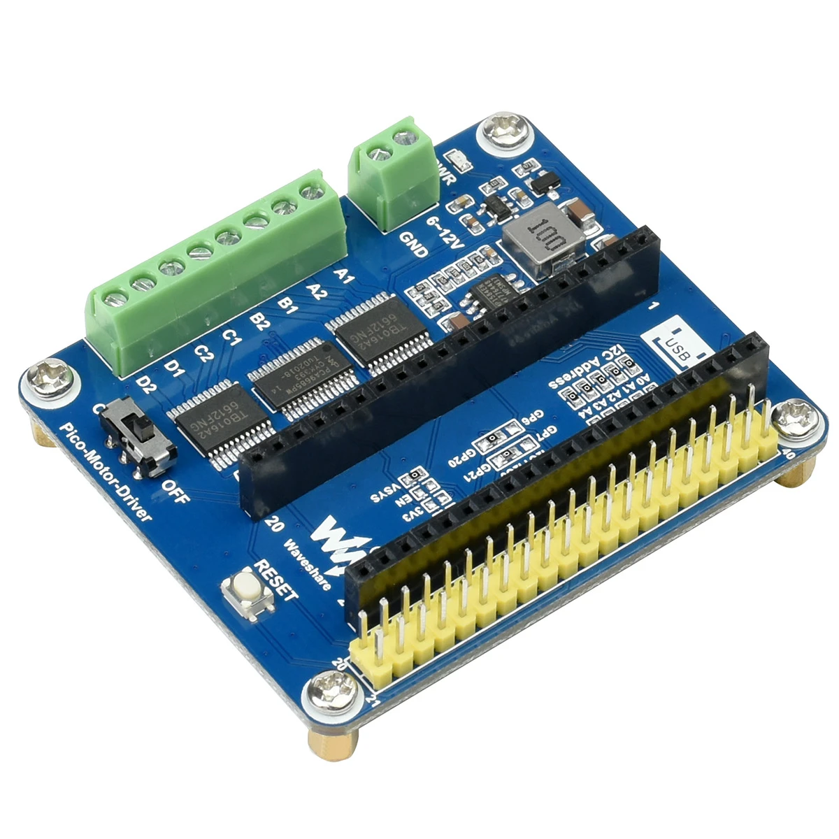 

Raspberry Pi Pico drives up to 4 DC motors DC Motor Driver Module Expansion Module