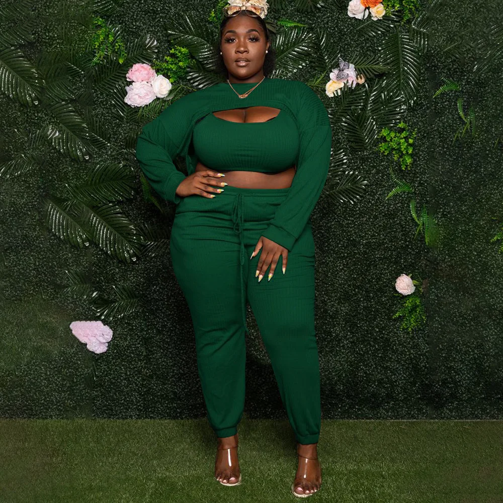 

Осень 2022, женский модный однотонный сексуальный трикотажный комплект брюк с вырезами на груди