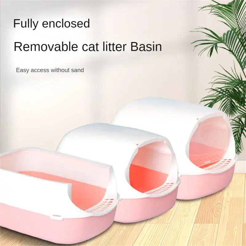 

Cat Litter Basin Fully Enclosed Cat Toilet Splash Proof And Odor Proof Flip Over Oversized Cat Litter Basin Cat Excrement Basin
